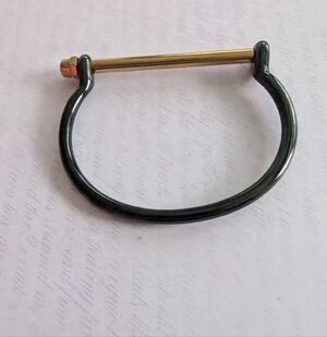 Black and Gold Screw Cuff Bracelet. Bolt Bracelet